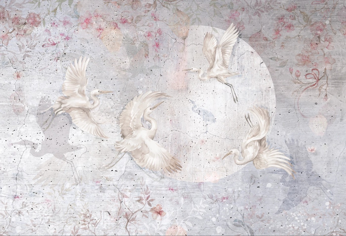 ORIENT MOON - blue tint - tapeta japońska do salonu lub sypialni