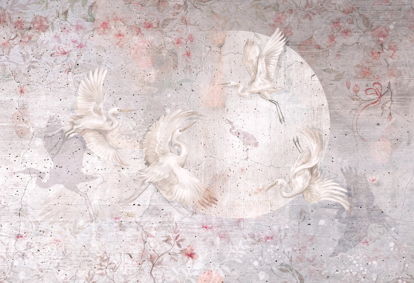 ORIENT MOON - rose tint - stylizowana tapeta do salonu lub sypialni