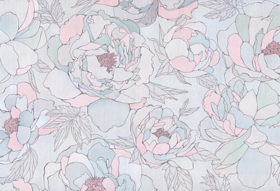 copy of copy of BLOOM - purple - tapeta ogród wielkich kwiatów do pokoju dziecięcego