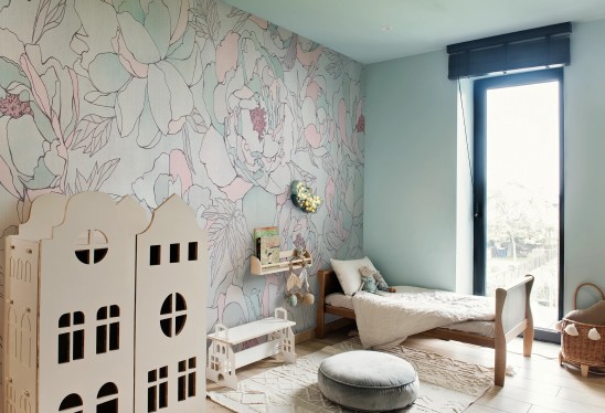 copy of copy of BLOOM - purple - tapeta ogród wielkich kwiatów do pokoju dziecięcego