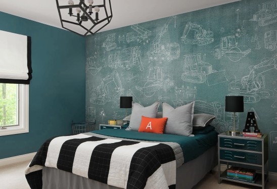 PLAC BUDOWY PATTERN - tapeta dla chłopca do pokoju