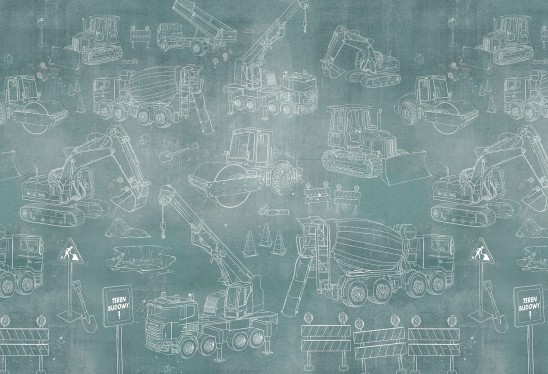 PLAC BUDOWY PATTERN - tapeta dla chłopca do pokoju