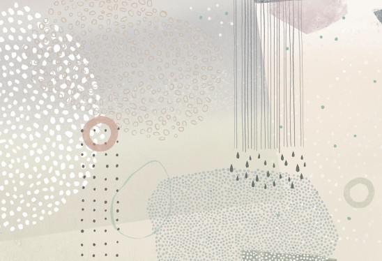 RAINBOW DOTS - neutral - tapeta na ścianę do salonu w geometryczne wzory