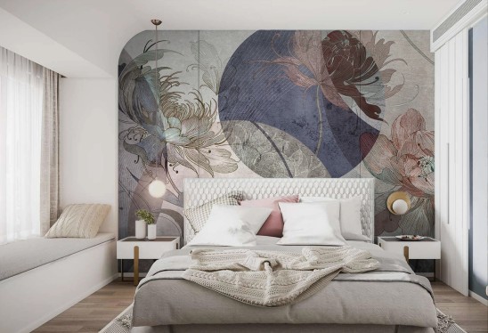 SECESSIO GEOMETRIC - rose - tapeta artystyczna do salonu lub sypialni