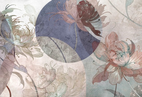 SECESSIO GEOMETRIC - rose - tapeta artystyczna do salonu lub sypialni