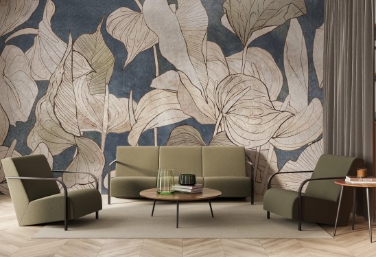 ANTURIUM - jeans - tapeta z dużymi kwiatami