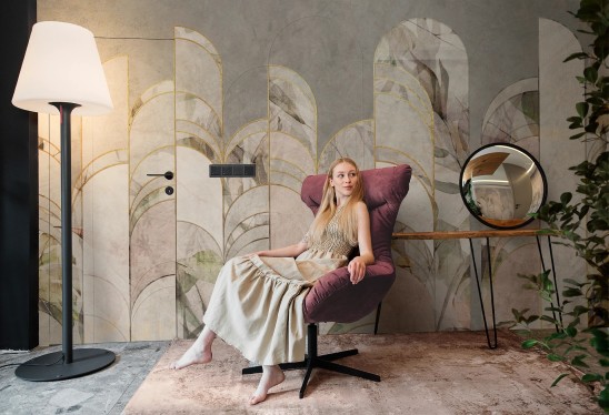 ARCHEO - rose - tapeta nowoczesna do salonu lub sypialni