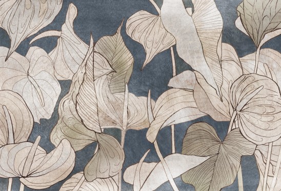 ANTURIUM - jeans - tapeta z dużymi kwiatami