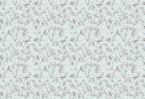 SPRING IS COMING - mint - tapeta dla dzieci i młodzieży