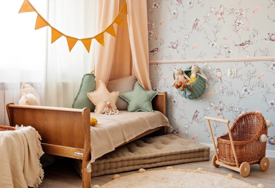 SPRING IS COMING - mint - tapeta dla dzieci i młodzieży