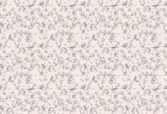 SPRING IS COMING - rose - wiosenna tapeta do pokoju córki