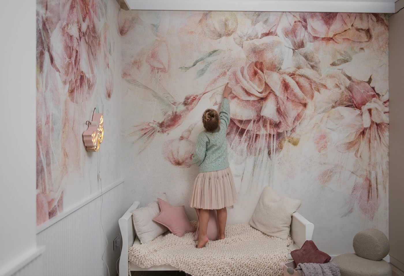 SWINGTIME FUCHSIA - colibri - tapeta dla dziewczynki z kolibrem SWINGTIME FUCHSIA - colibri - tapeta dla dziewczynki z kolibrem