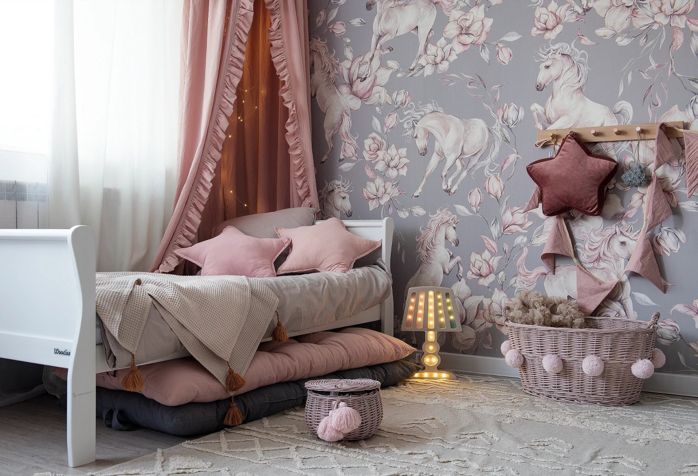 UNICORNS - grey - tapeta w jednorożce UNICORNS - grey - tapeta w jednorożce