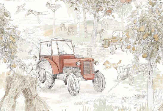 VINTAGE COUNTRY - boys - tapeta chłopięca w traktory