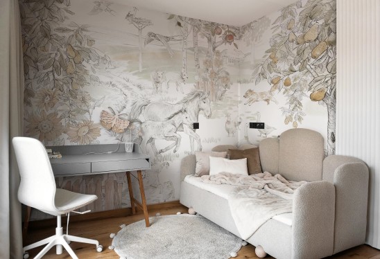 VINTAGE COUNTRY - yellow - tapeta w konie i wiejskie zwierzęta