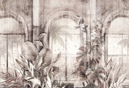 WINDOWS TO THE AMAZON - light - tapeta vintage do salonu lub sypialni