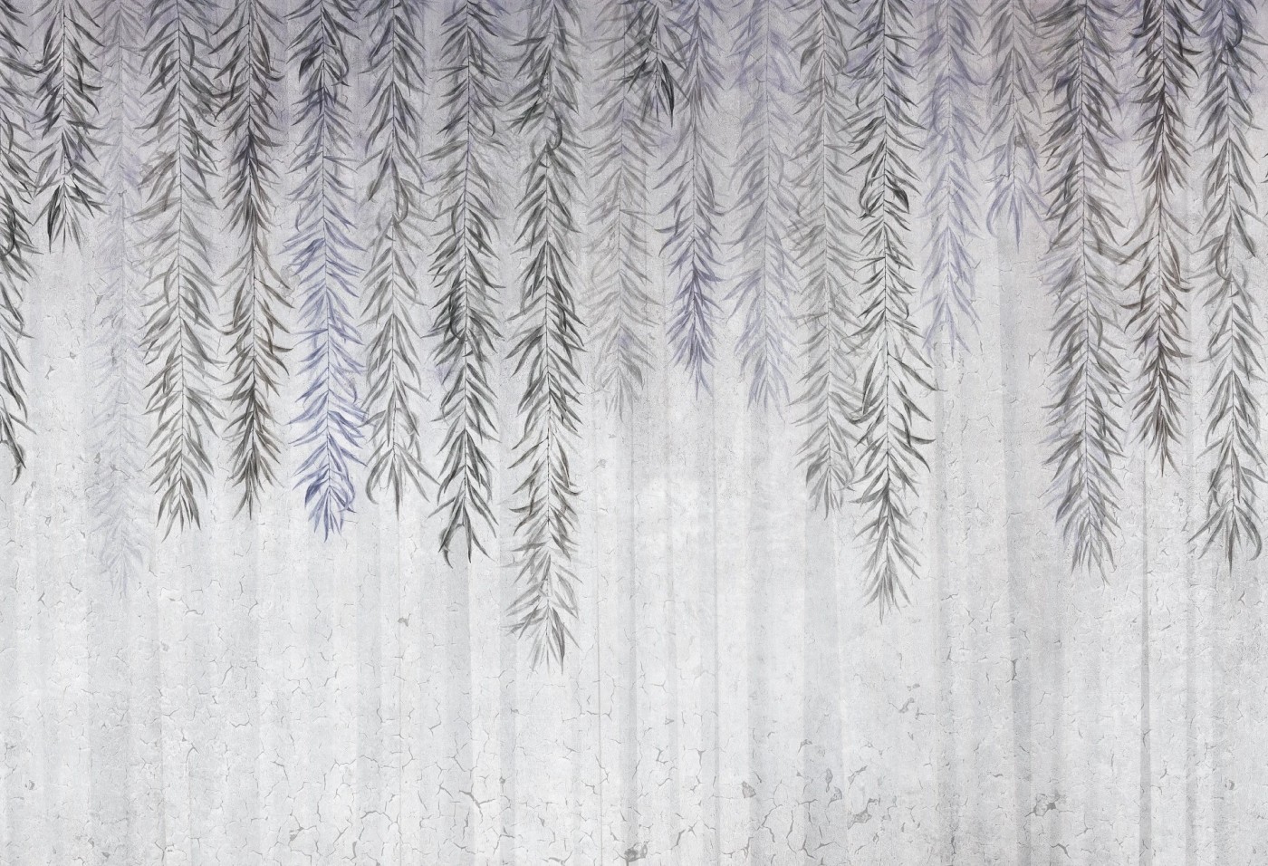 BOTANICA - grey blue - tapeta z motywem roślinnym do salonu lub sypialni