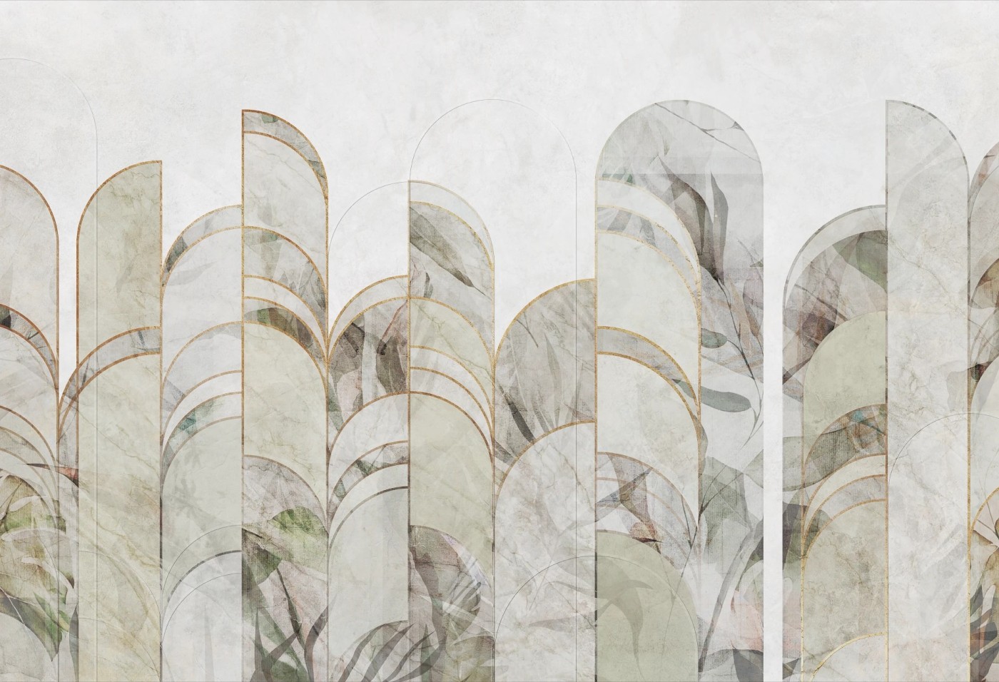 ARCHEO - lime cream - tapeta we wzory geometryczne do salonu lub sypialni