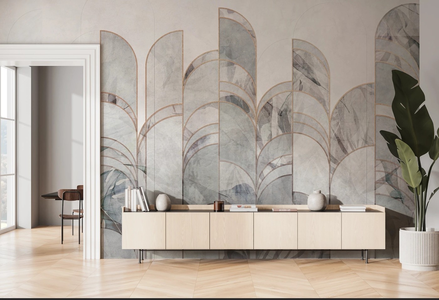 ARCHEO - windy blue - tapeta artystyczna do salonu lub sypialni