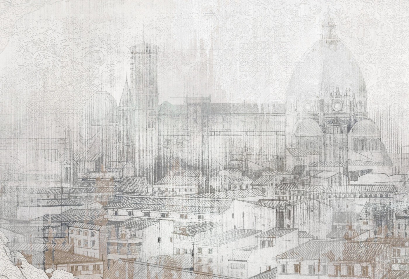 FIRENZE - stone - tapeta z widokiem miasta do salonu lub sypialni