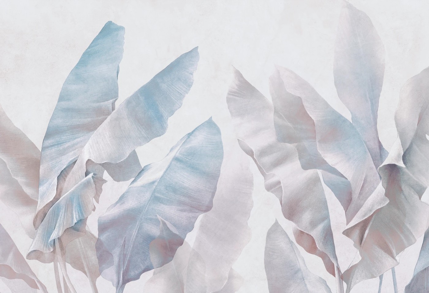 BANANA BLISS - midnight blue - tapeta w duże liście do salonu lub sypialni