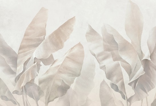 BANANA BLISS - sand orange - tapeta egzotyczna do salonu lub sypialni