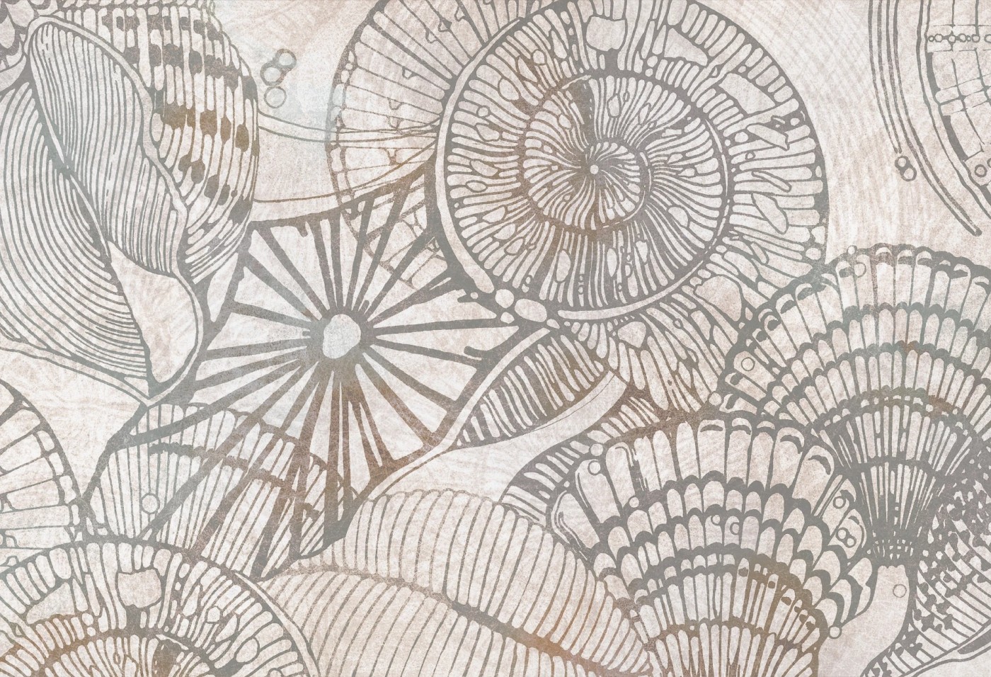 CALICO - champagne - tapeta w muszle do salonu lub sypialni