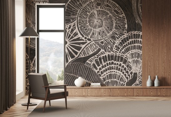 CALICO - dark mocha -  tapeta marynistyczna do salonu lub sypialni