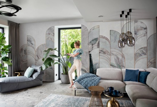 ARCHEO - windy blue - tapeta artystyczna do salonu lub sypialni