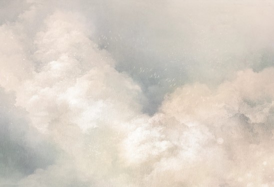 FANTASIA - beige - delikatna tapeta w chmury