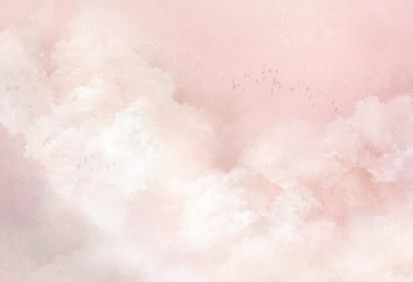 FANTASIA - peach - tapeta z niebem do pokoju dziewczynki