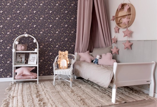 ŁĄKA MOTYLI - deep purple - tapeta w motyle