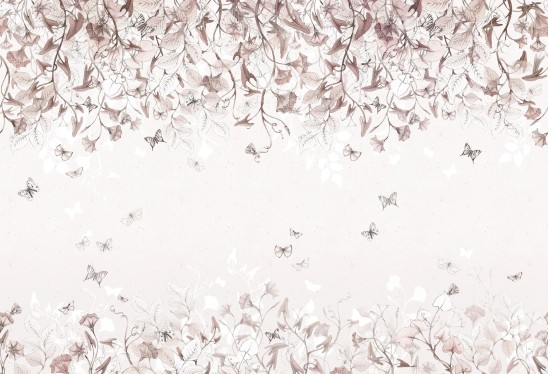 BUTTERFLIES - pudding - delikatna tapeta dla dziewczynki