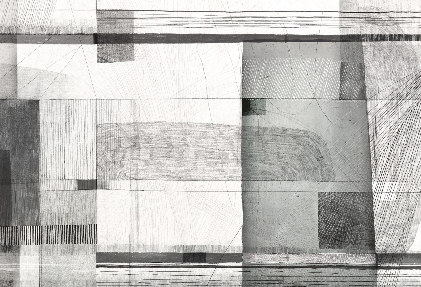 COMPOSITION 1 - black - tapeta wzór geometryczny do salonu