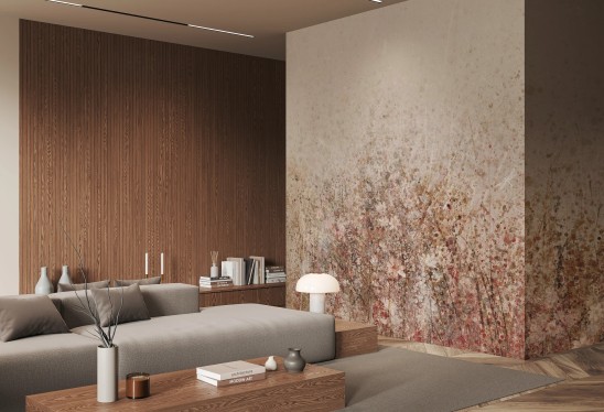 DAISY - tea - tapeta w kwiaty polne do salonu lub sypialni