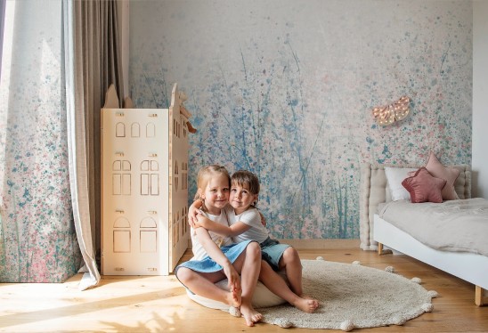 DAISY - blue - tapeta artystyczna dla nastolatki