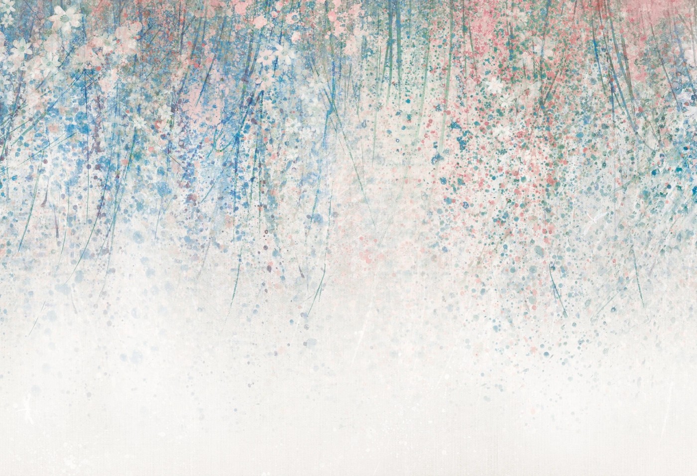 DAISY UP - blue - tapeta z motywem łąki dla nastolatki DAISY UP - blue - tapeta z motywem łąki dla nastolatki