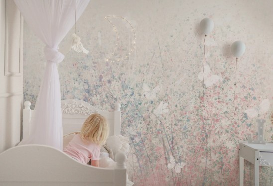 DAISY - powder - tapeta artystyczna dla nastolatki