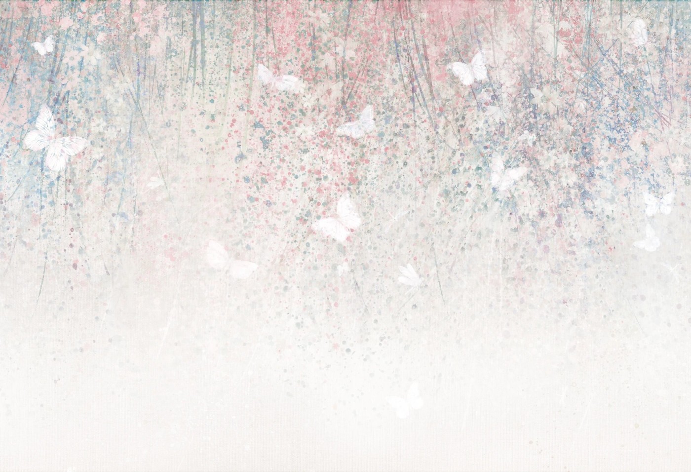 DAISY UP - powder - tapeta z motywem łąki dla nastolatki DAISY UP - powder - tapeta z motywem łąki dla nastolatki