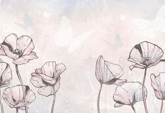 copy of copy of BLOOM - purple - tapeta ogród wielkich kwiatów do pokoju dziecięcego