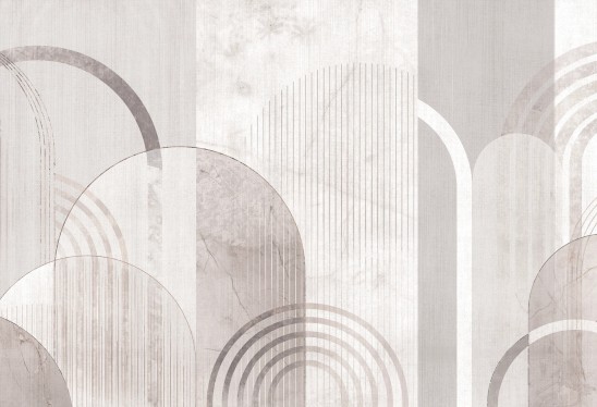 copy of GEOMETRIC ARCS - black&white - tapeta do salonu tapeta do salonu z motywem geometrycznych łuków