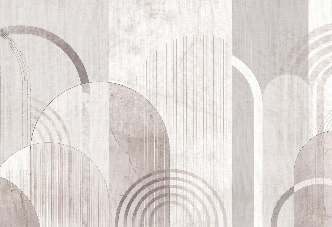 MODERN ARCHES - nude - tapeta do salonu z geometrycznym wzorem