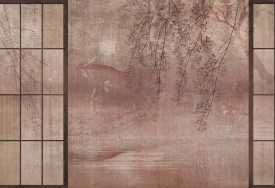 SAKURA - cider - tapeta w stylu japońskim do salonu lub sypialni