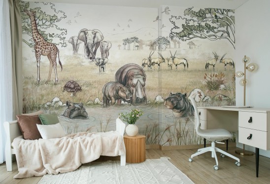 copy of copy of BLOOM UP - pastel - tapeta wiszący ogród wielkich kwiatów do pokoju dziecięcego