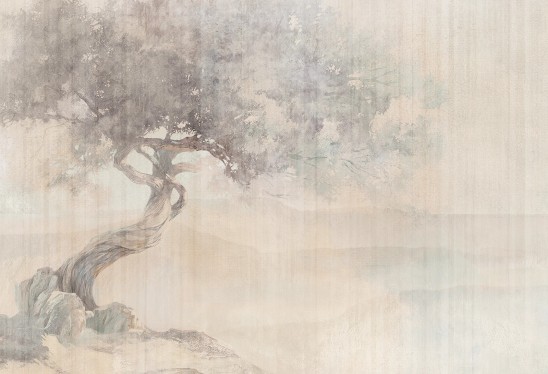 GAIA - patine - artystyczna tapeta z malowanym motywem drzewa