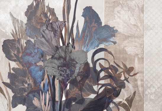 PRIMAVERA - sapphire - graficzna tapeta do odważnych wnętrz