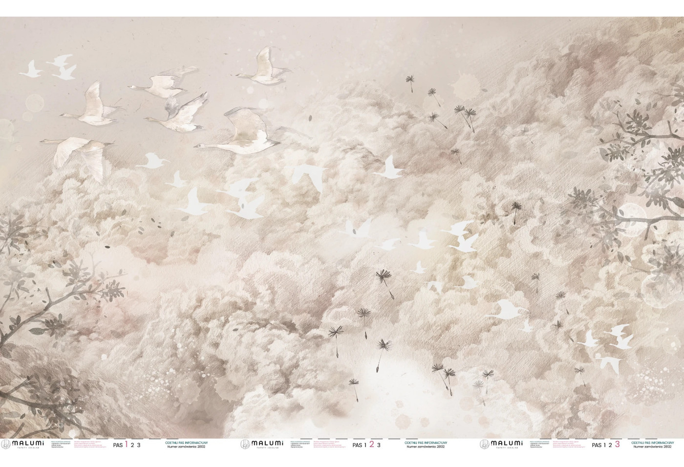 DREAM EVENING - latte - 300 cm x 185 cm  - tapeta idealna do lamperii