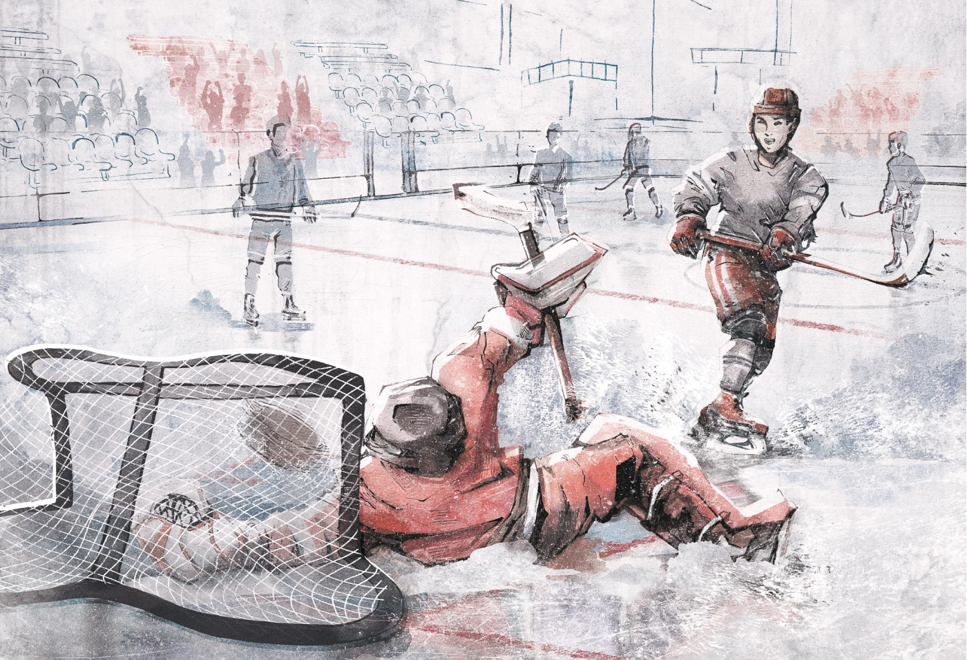 HOCKEY - red-- tapeta z motywem hokeja do pokoju nastolatka HOCKEY - red-- tapeta z motywem hokeja do pokoju nastolatka