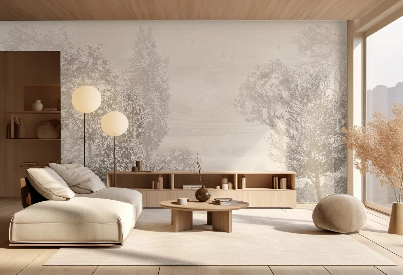 COSTA - beige - 267cm x 265 cm - tapeta idealna do salonu