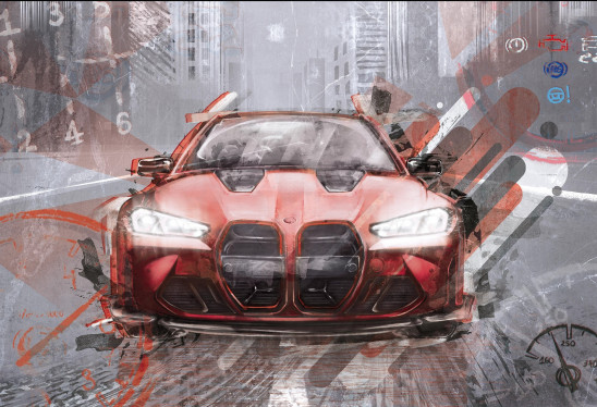 FAST CAR -red-  tapeta do pokoju nastolatka